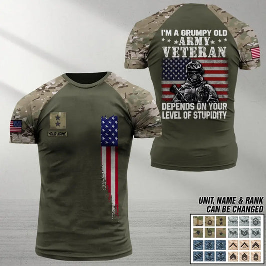 Personalized US Veteran/Soldier Tshirt 3D Printed .OJJ