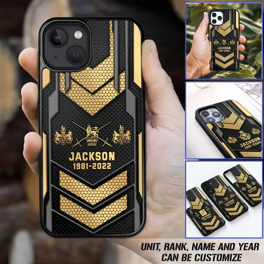 Personalized Royal British Veteran/Soldier Phone Case Printed.JTH QVD