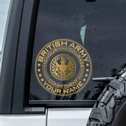 Personalized Car Window Decal British Veteran/Soldier Printed JSA HTH