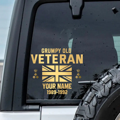 Personalized Car Window Decal British Veteran/Soldier Printed JSB HTH