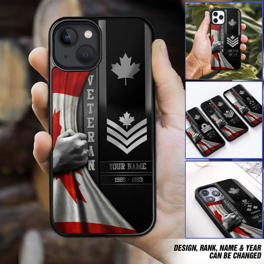 Personalized Canadian Veteran/Soldier Phone Case Printed .BSH QVD