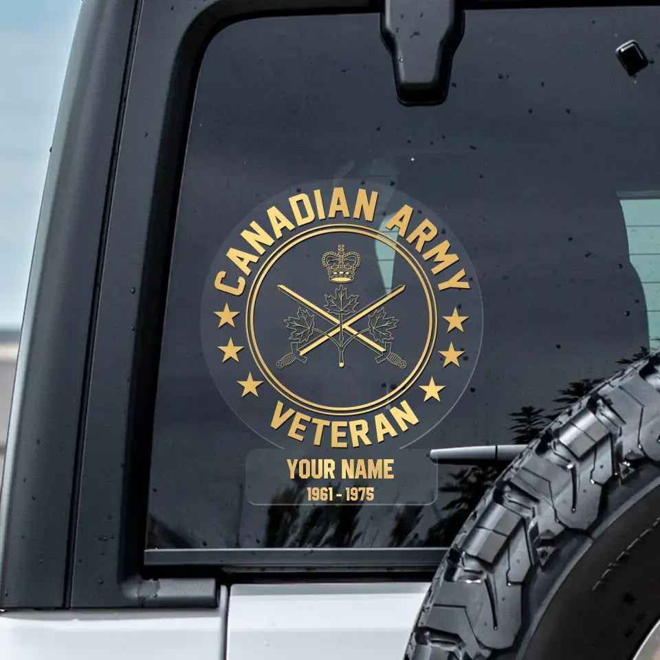 Personalized Car Window Decal Canadian Veteran/Soldier Printed HTH.AU21