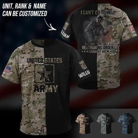 Personalized US Veteran/Soldier Tshirt Printed HTH.SE13