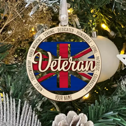 Personalized British Veteran/Soldier Ornament HTH.SE24