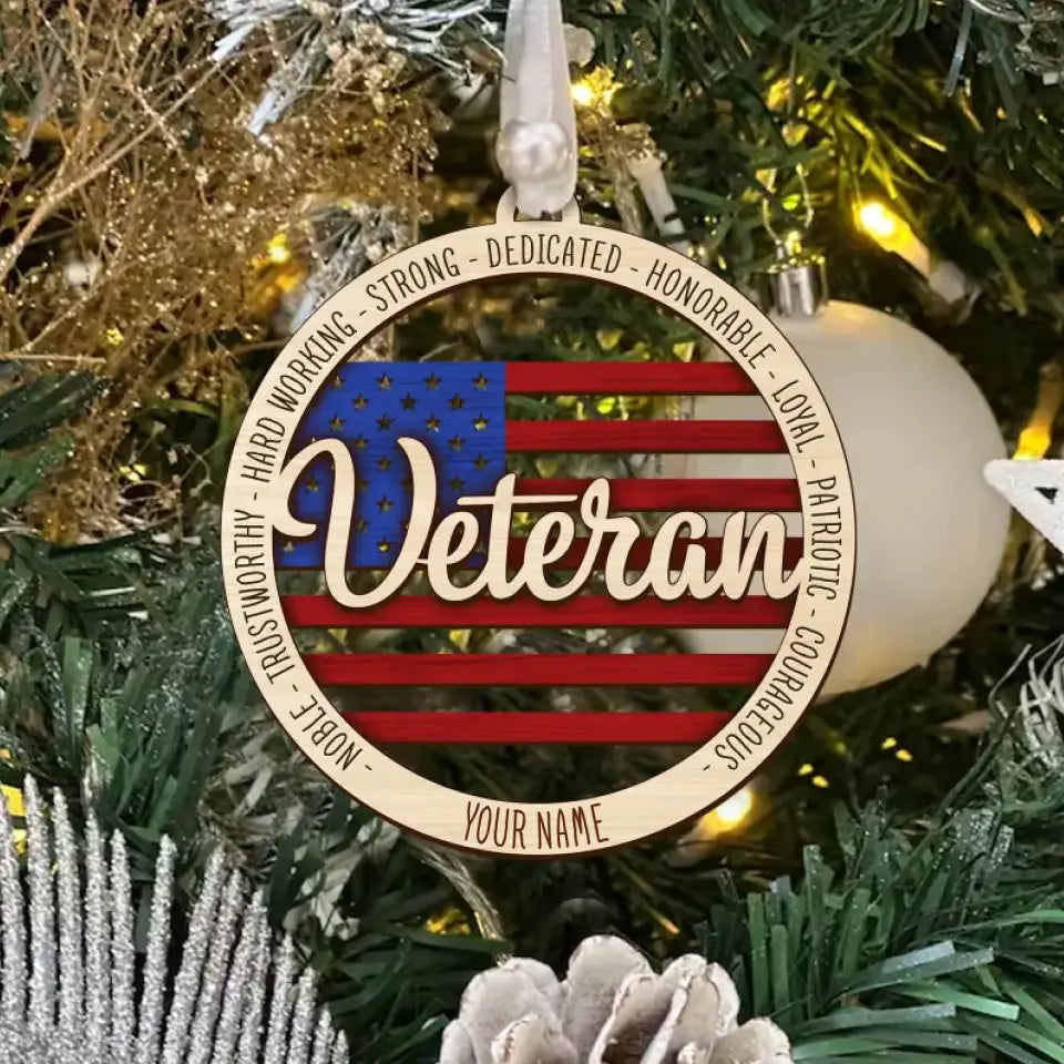 Personalized US Veteran/Soldier Ornament HTH.SE24