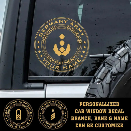 Personalized Car Window Decal Germany Veteran/Soldier Printed HTH.NOV05