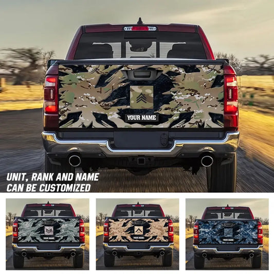 Personalized US Veteran/Soldier Truck Tailgate Decal Printed HN.OCT06