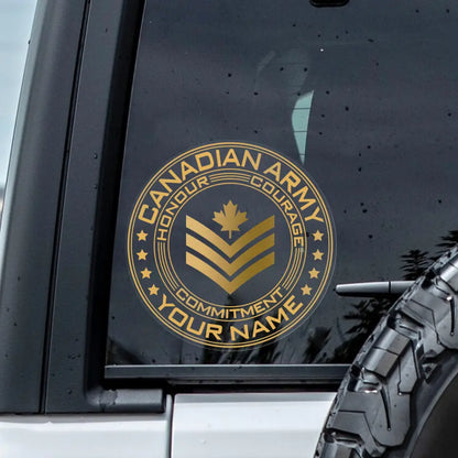 Personalized Car Window Decal Canadian Veteran/Soldier Printed JSA HTH