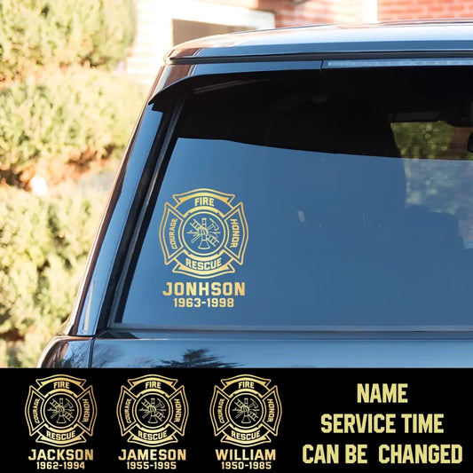 Personalized Car Window Decal Firefighter Printed HTE.23NO11