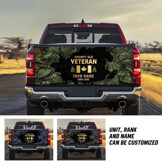 Personalized Canadian Veteran/Soldier Truck Tailgate Decal Printed HTH.NO09