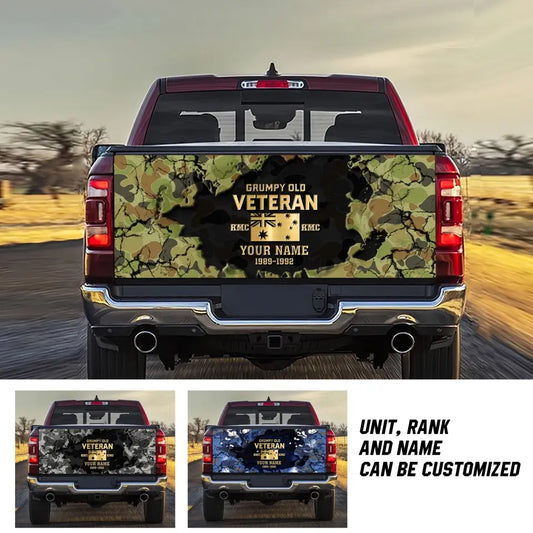 Personalized Australian Veteran/Soldier Truck Tailgate Decal Printed HTH.NO09