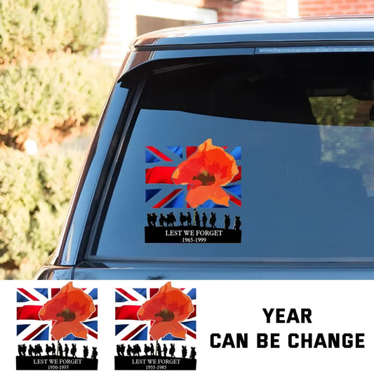 Personalized Car Window Decal British Veteran/Soldier Printed HTH.NO14