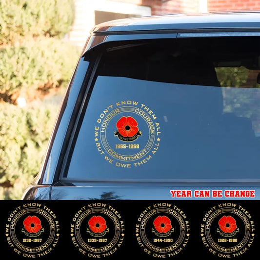 Personalized Car Window Decal Veteran/Soldier Printed HTH.NO14