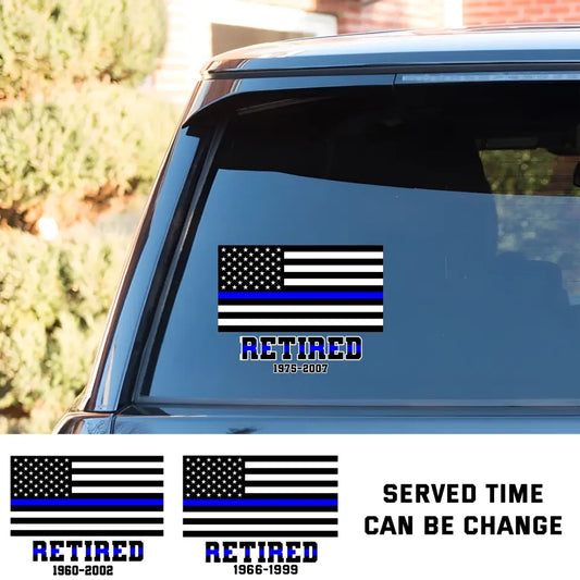 Personalized Car Window Decal US Thin Blue Line Printed HTE.23NOV16