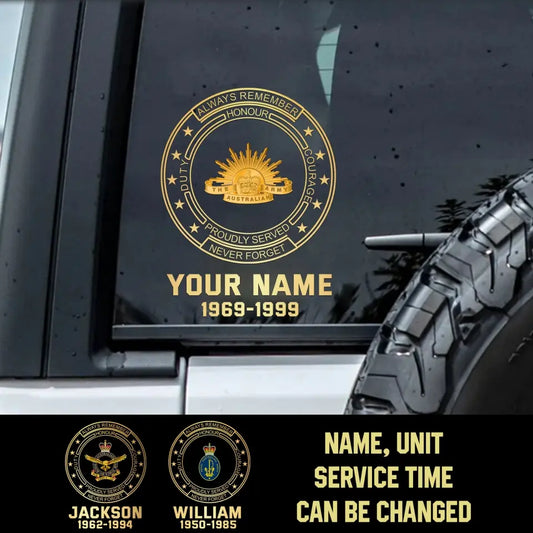 Personalized Car Window Decal Australian Veteran/Soldier Printed QVD.23NO18