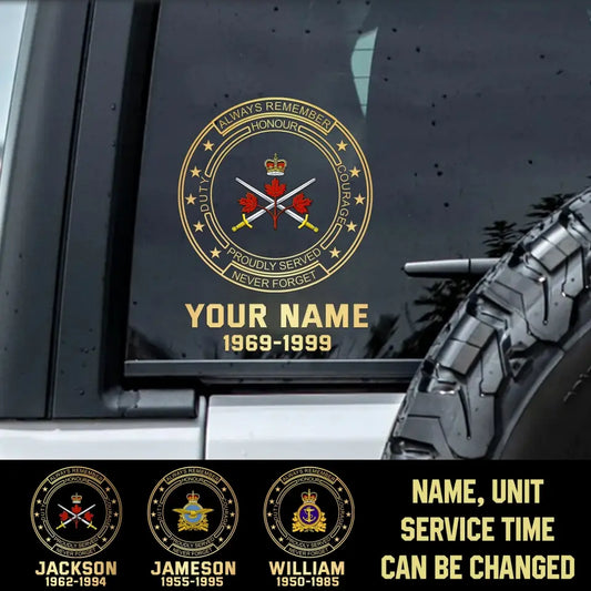 Personalized Car Window Decal Canadian Veteran/Soldier Printed QVD.23NO18