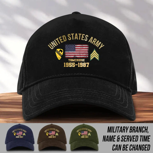 Personalized U.S Veteran/Soldier Division Rank Classic Cap Printed HTE.23NOV18