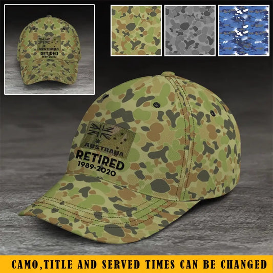 Personalized Australian Veteran/Soldier Printed Classic Cap QVD.VM1