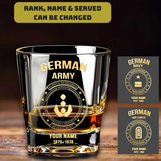 Personalized German Veteran/Soldier Printed Whiskey Glass QVD.23DE18