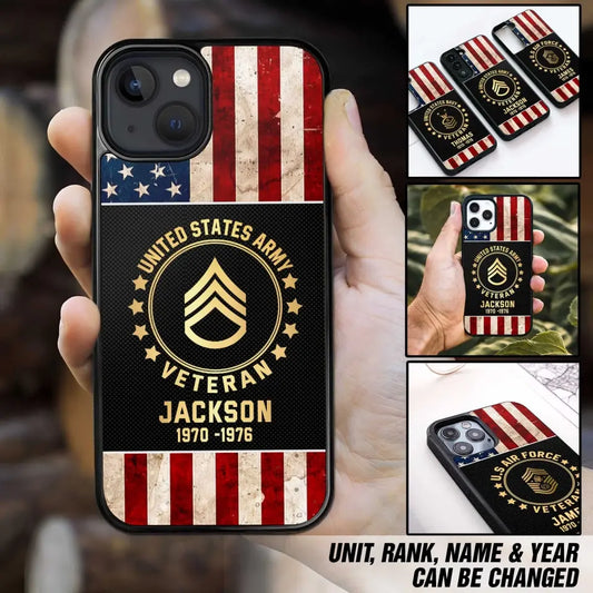 Personalized US Veteran/Soldier Phone Case Printed HTH.DE21