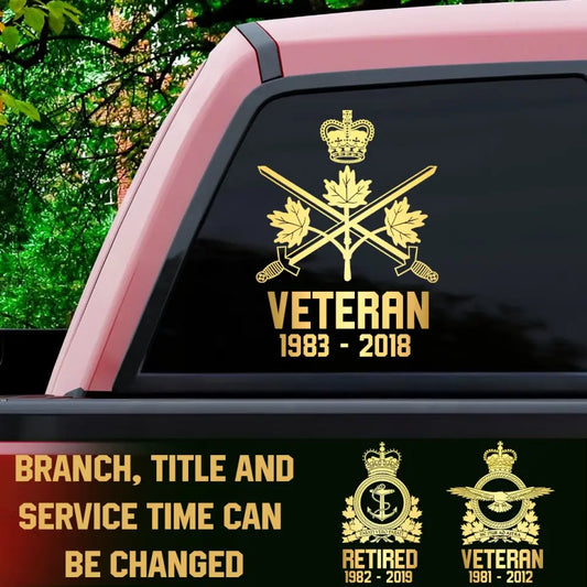 Personalized Car Window Decal Canadian Veteran/Soldier Printed HTH.MT6