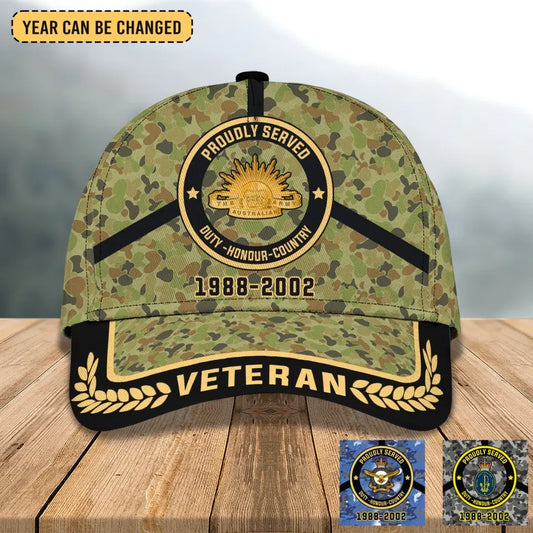 Personalized Australian Veteran/Soldier Printed Classic Cap HTH.MA02