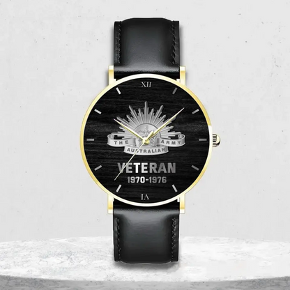 Personalized Australian Veteran/Soldier Leather Strap Watch HTH.MAR04