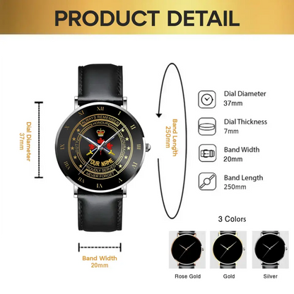 Personalized Canadian Veteran/Soldier Leather Strap Watch QVD.24MAR05