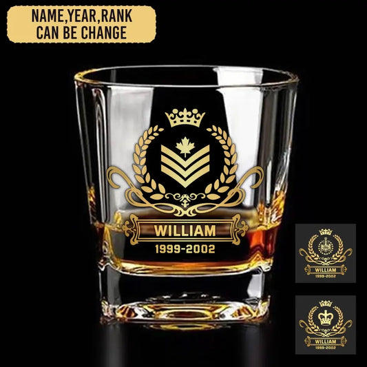 Personalized Canadian Veteran/Soldier Printed Whiskey Glass QM.MAR31