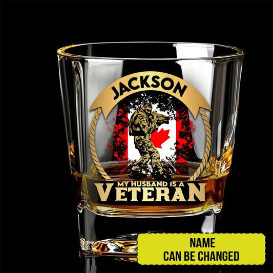 Personalized Canadian Veteran/Soldier Printed Whiskey Glass HTH.APR06