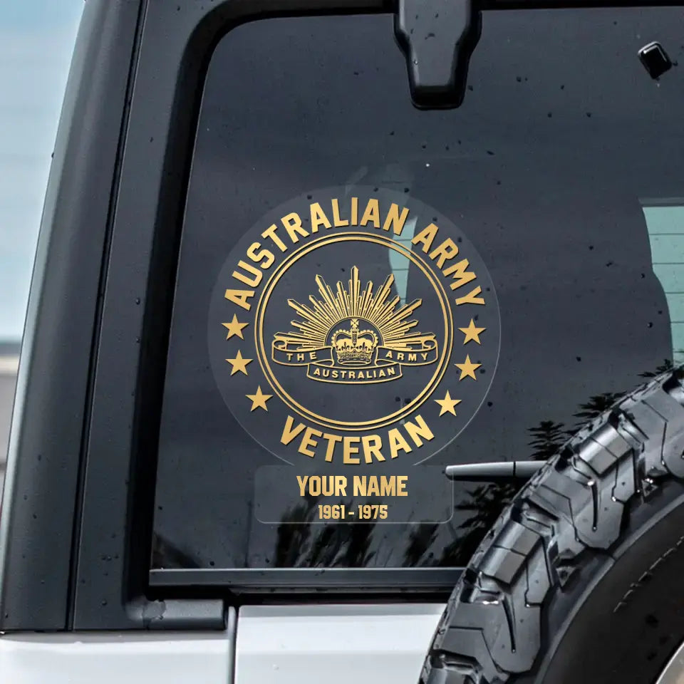 Personalized Car Window Decal Australian Veteran/Soldier Printed HTH.AU21