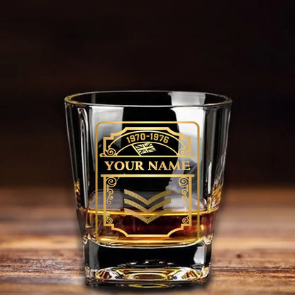 Personalized British Veteran/Soldier Printed Whiskey Glass QVD.24MAR31