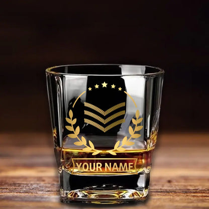 Personalized British Veteran/Soldier Printed Whiskey Glass QVD.24MARCH31