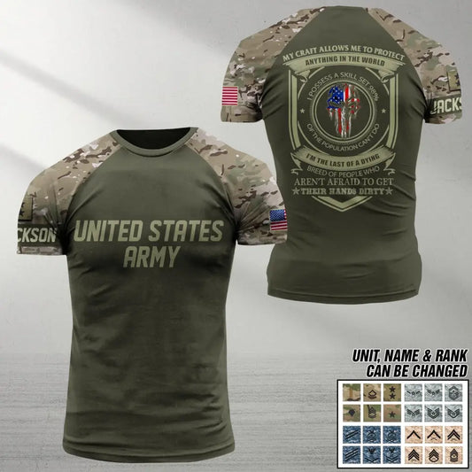 Personalized US Veteran/Soldier Tshirt Printed HTH.AP07