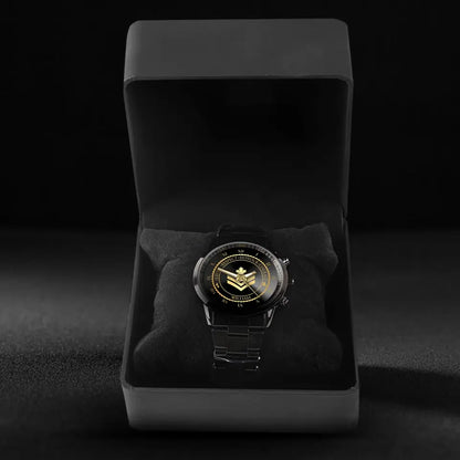 Personalized Canadian Veteran/Soldier Black Stainless Steel Watch Printed QVD.24APR03