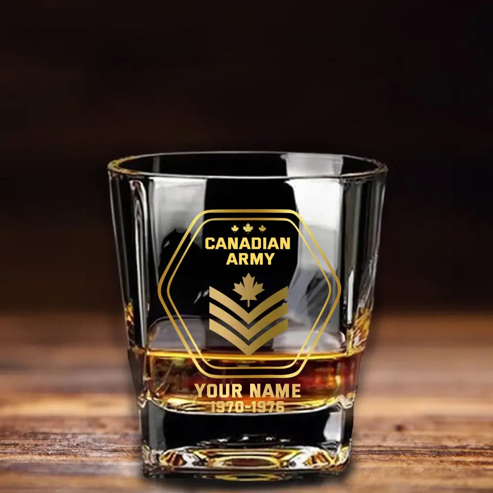 Personalized Canadian Veteran/Soldier Printed Whiskey Glass QVD.24AP07