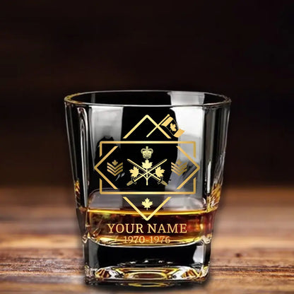 Personalized Canadian Veteran/Soldier Printed Whiskey Glass QVD.24AP09