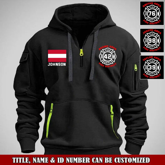 Personalized Austrian Firefighter Custom Name & Department Quarter Zip Hoodie 2D Printed TAQ973