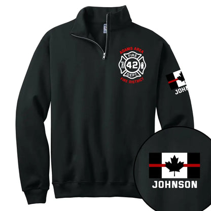 Personalized Canadian Firefighter Flag Custom Name Stand Collar Zipper Sweatshirt 3D Printed TAQ985