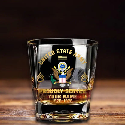 Personalized US Veteran/Soldier Printed Whiskey Glass QVD.24AP15