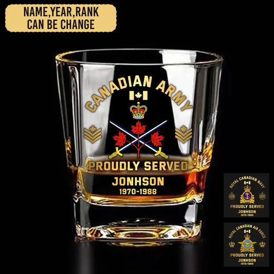 Personalized Canadian Veteran/Soldier Printed Whiskey Glass QVD.24AP15