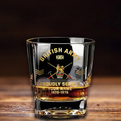 Personalized British Veteran/Soldier Printed Whiskey Glass QVD.24AP15