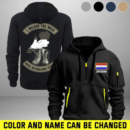 Personalized I Walked The Walk Royal Netherlands Veteran Quarter Zip Hoodie 2D Printed TAQ1044