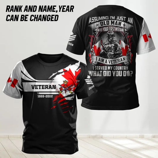 Personalized Canadian Veteran/Soldier Tshirt Printed HTH.AP15