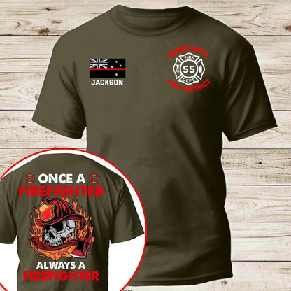 Personalized Once A Firefighter Always A Firefighter Australian Firefighter T-shirt Printed TAQ1200