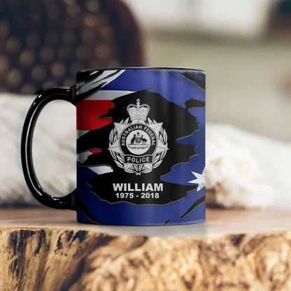 Personalized Australian Police Branch Logo Custom Name & Time Mug Printed TAQ1265