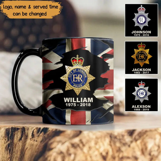 Personalized UK Police Branch Logo Custom Name & Time Mug Printed TAQ1314