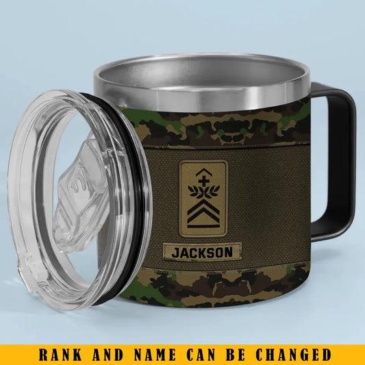 Personalized Swiss Veteran Rank Camo Custom Name Coffee Cup 3D 12oz Printed TAQ1324