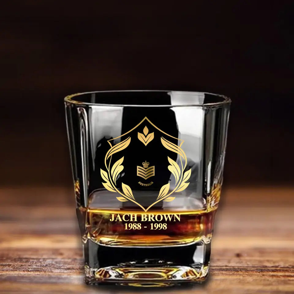 Personalized Canadian Veteran/Soldier Printed Whiskey Glass QM.MAY15