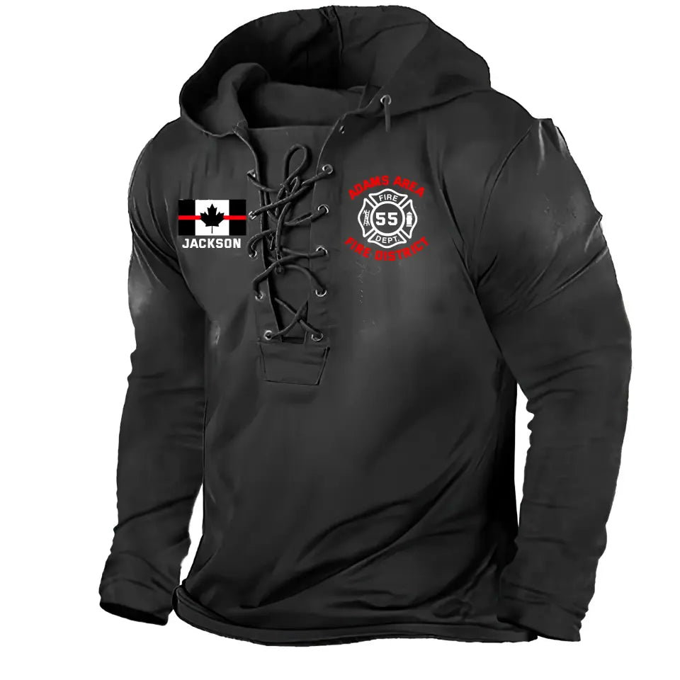 Personalized Canadian Firefighter Custom Local Name And Number Long Sleeves Hoodie 3D Printed TAQ1284